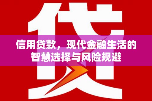 江阴信用贷款，现代金融生活的智慧选择与风险规避