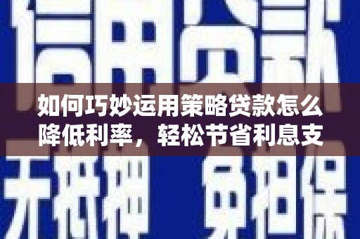 海南如何巧妙运用策略贷款怎么降低利率，轻松节省利息支出
