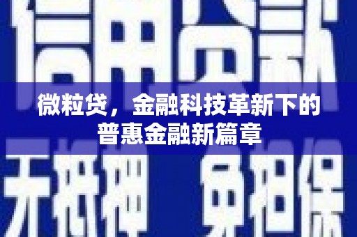 左云微粒贷，金融科技革新下的普惠金融新篇章