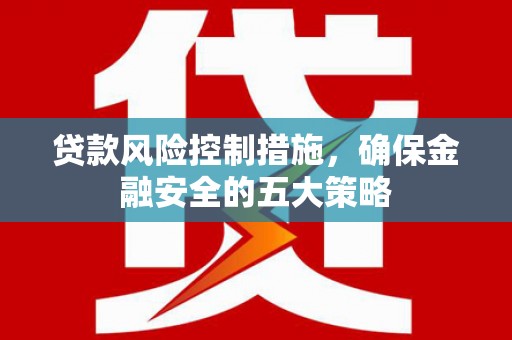 高阳贷款风险控制措施，确保金融安全的五大策略