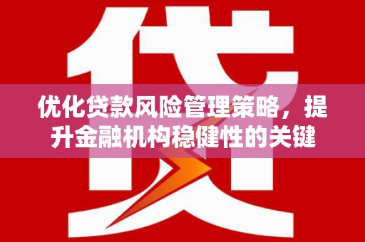 老河口优化贷款风险管理策略，提升金融机构稳健性的关键