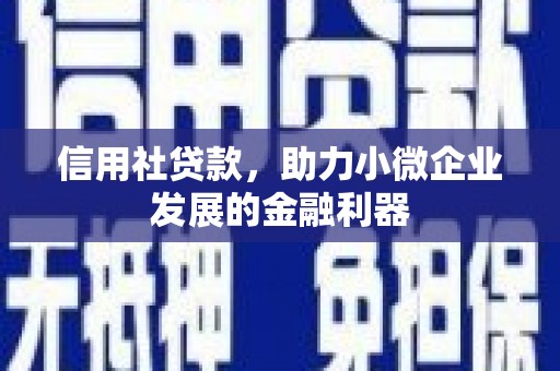 岳西信用社贷款，助力小微企业发展的金融利器